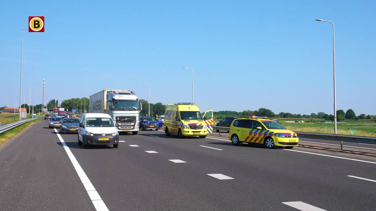 loader uitgebrand • motorrijder overleden na ongeval A17.