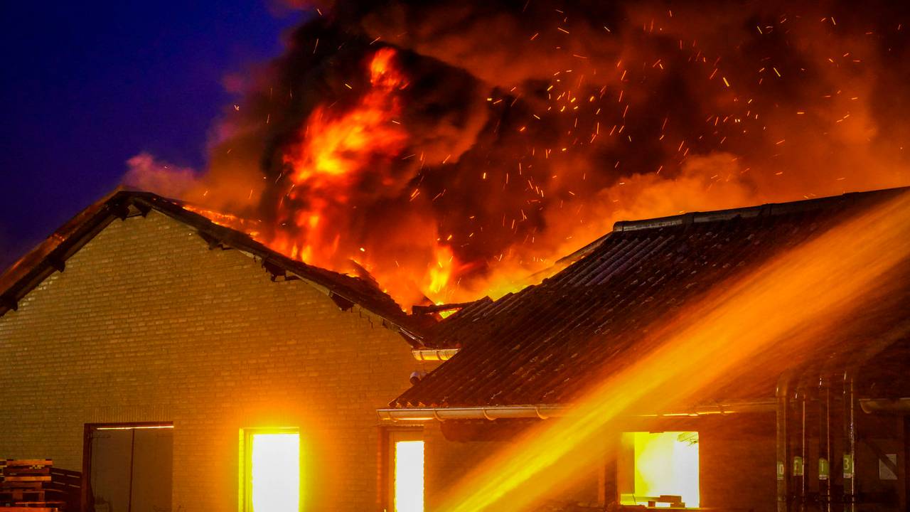 Brandweer blust na bij stalbrand waarbij duizenden kippen werden gedood