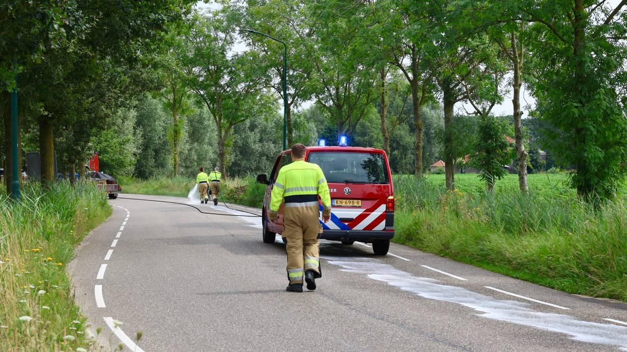 Het oliespoor liep meterslang door 