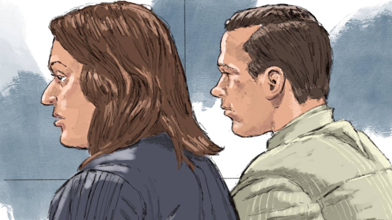 Corné H. in de rechtbank (tekening: Aloys Oosterwijk / ANP).