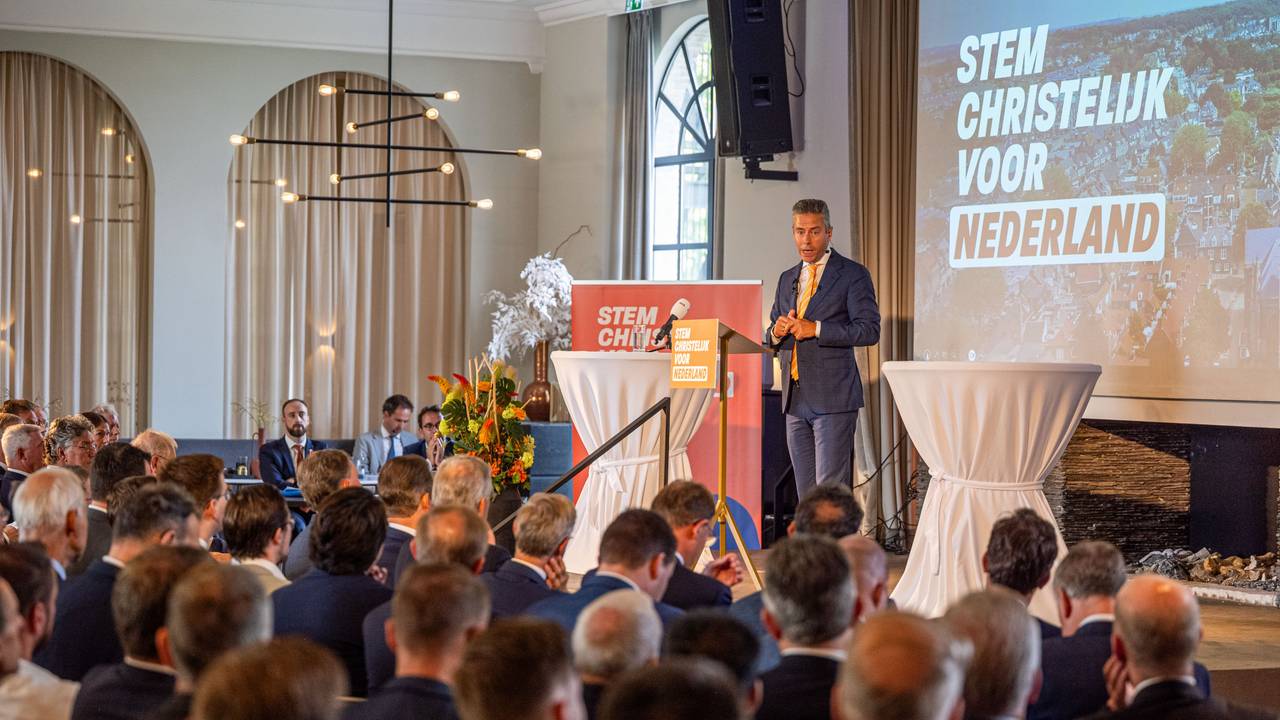 Het verkiezingscongres van de SGP voor de Tweede Kamerverkiezingen van 2025 (foto: ANP)