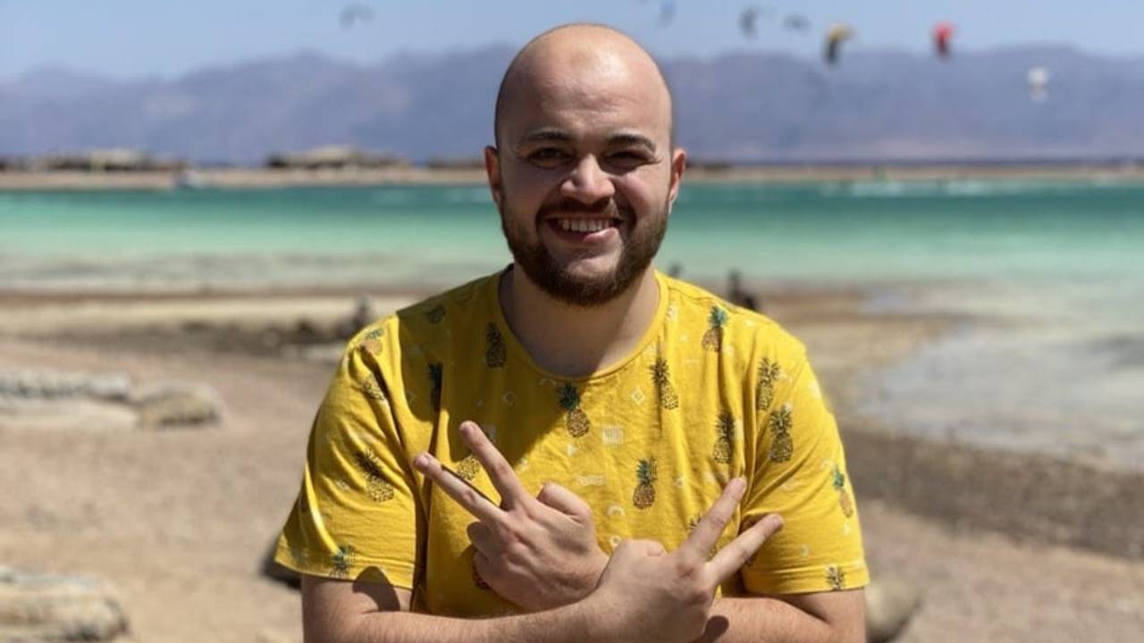 Omar Elshal in betere tijden. Hij zit al sinds oktober 2025 vast in een Egyptische cel (privéfoto).