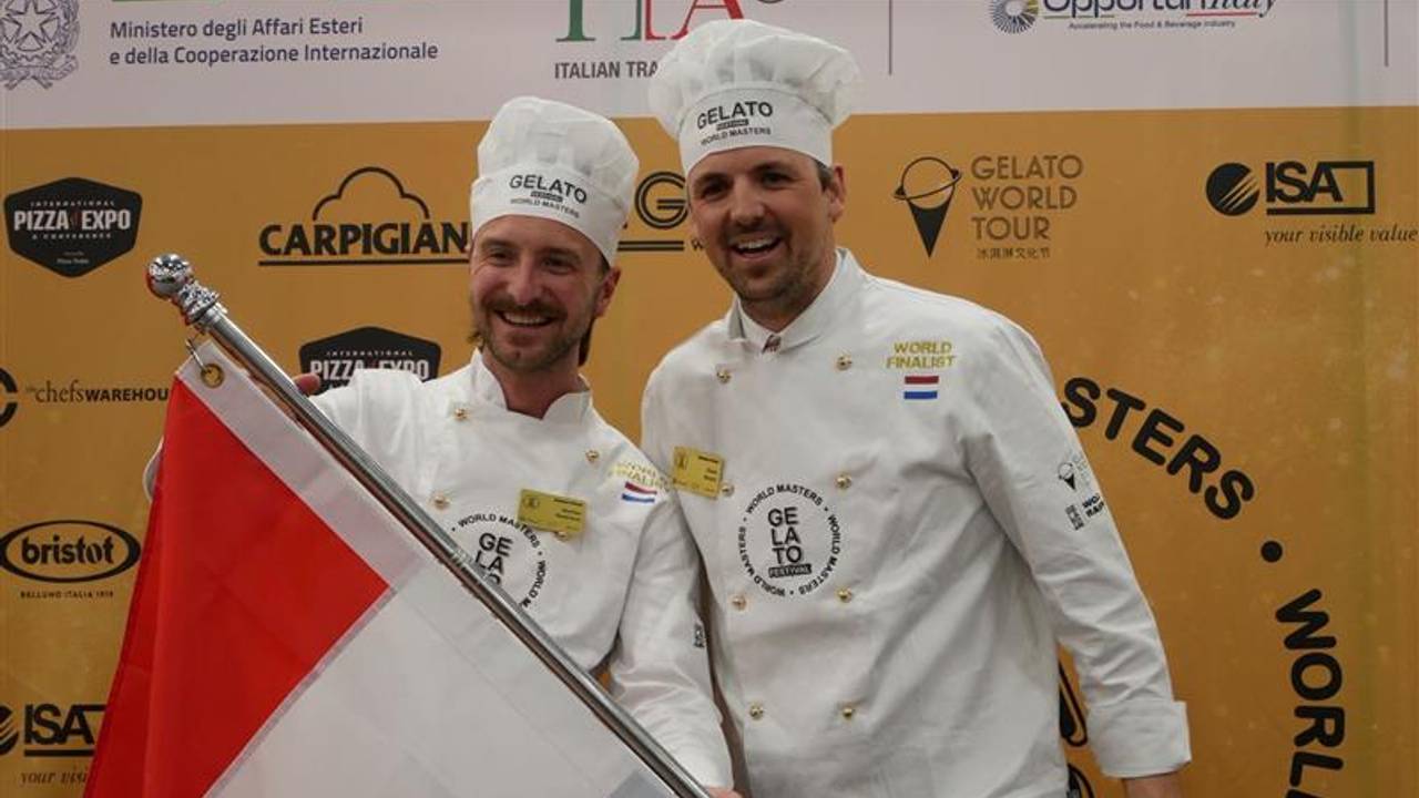 Nederlandse ijsmakers Stefan Beerens en Kees Baars in Las Vegas (foto: Stefan Beerens).