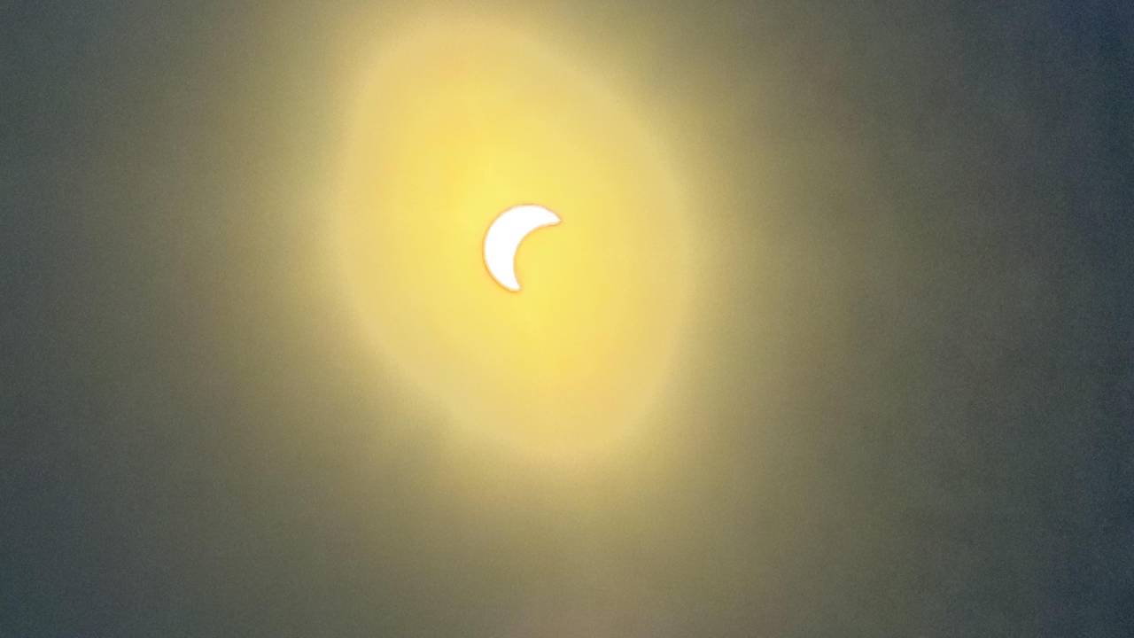 De zon is half verduisterd (foto: Julia Rokven).
