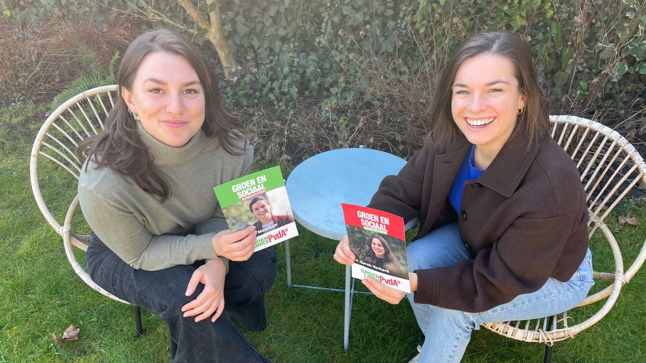 Oud-buurmeisjes Lotte Meerhoff en Sarah Verkerk staan allebei op de kandidatenlijst voor de gemeenteraadsverkiezingen (foto: GroenLinks-PvdA Eindhoven). 