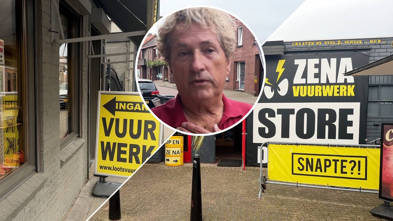 Johan Pelkmans woont tussen twee vuurwerkwinkels in (foto: Ronald Sträter).