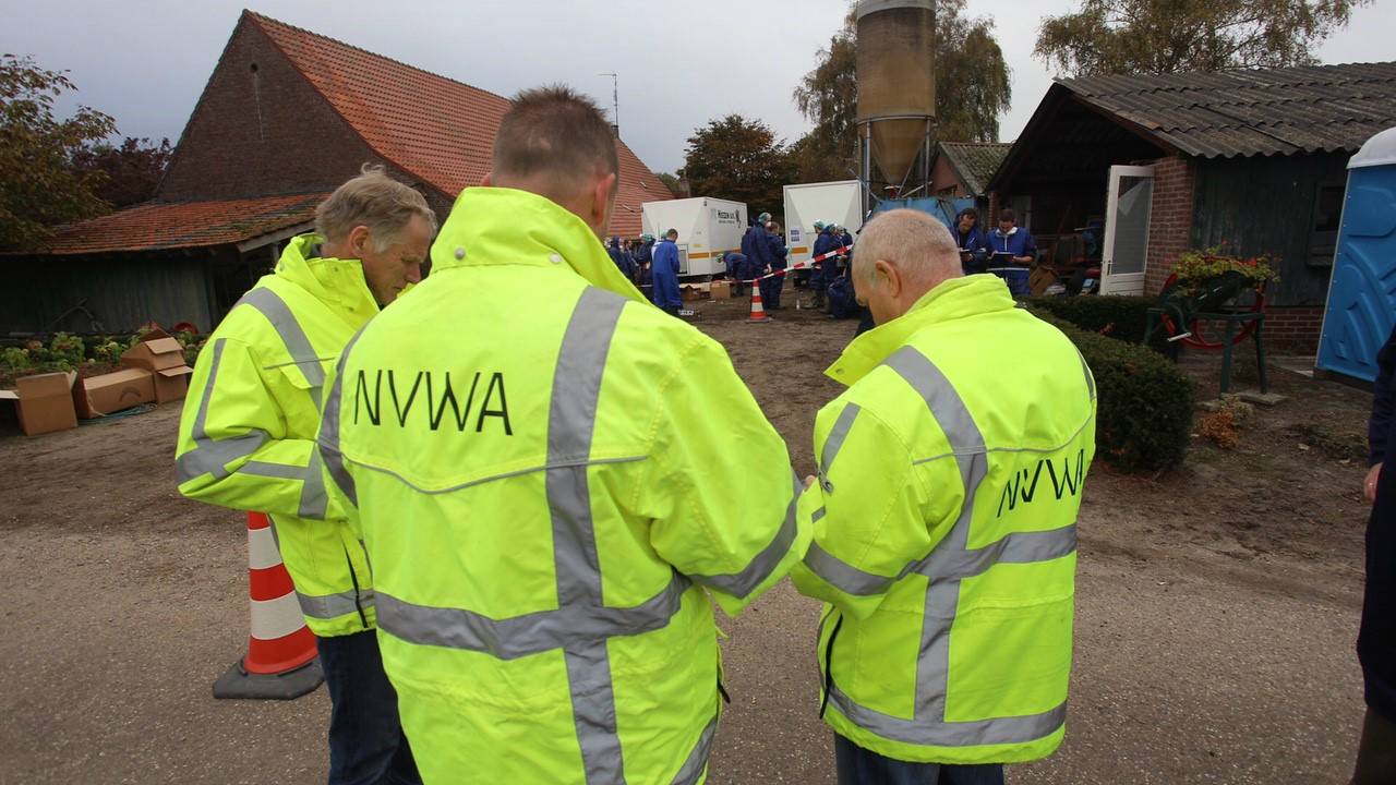 NVWA bij het ruimen van een stal in Deurne 