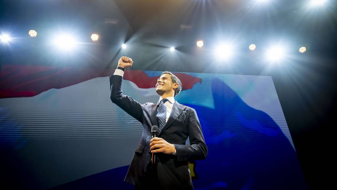 D66-leider Rob Jetten na de uitslagen van de Tweede Kamerverkiezingen in oktober (Foto: ANP).