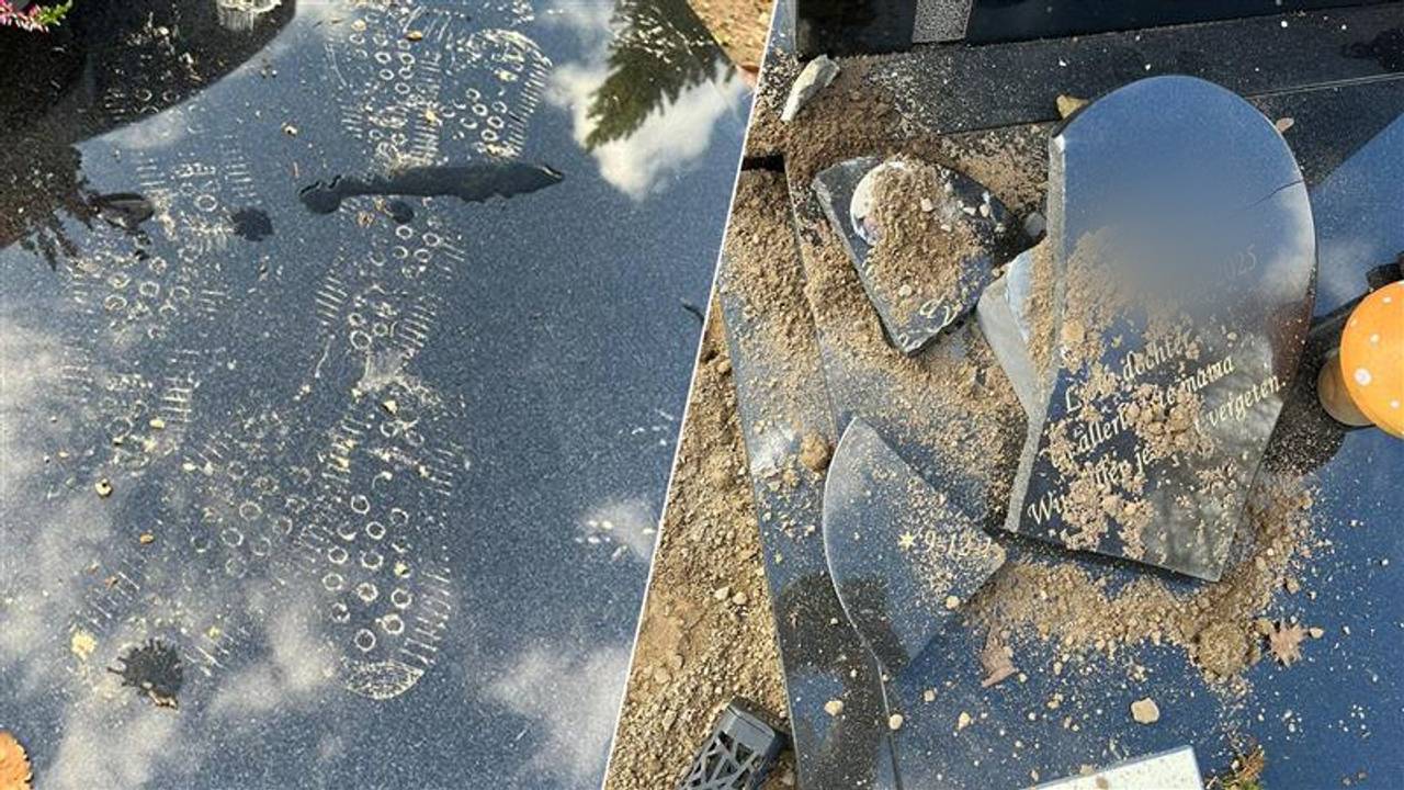 Gedenksteen van Wendy is vernield (foto: privéfoto).