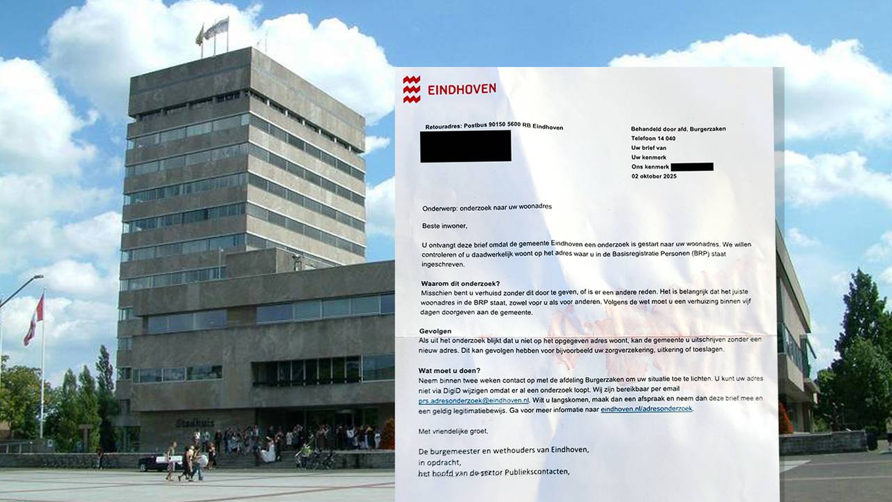 De brief van de gemeente Eindhoven.