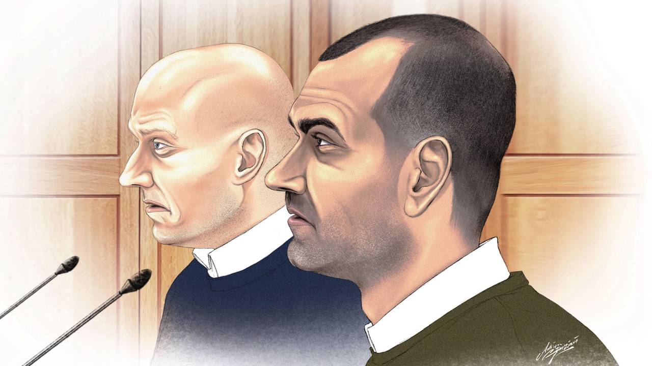 Edwin Renzen en Peter Noorlander staan terecht vanwege de stint (tekening: ANP).