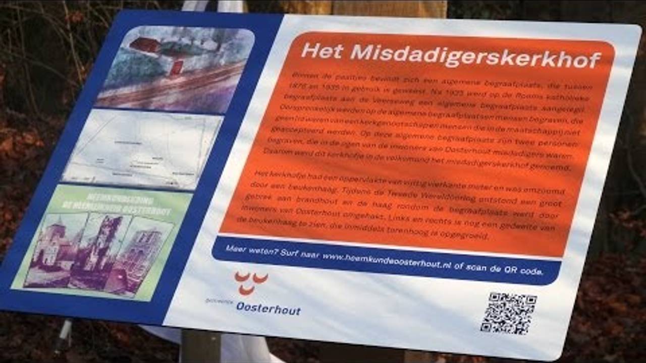 herdenkingsplaat misdadigerskerkhof aan de Oude Bredasebaan in Oosterhout