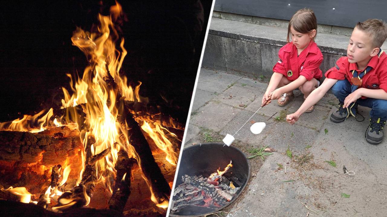 Marshmallows roosteren boven een kampvuur zit er voor de leden van scouting D'n Hartel in Terheijden niet in, nu de gemeente Drimmelen haar stookvergunning heeft ingetrokken (foto's: Flickr en scouting D'n Hartel)