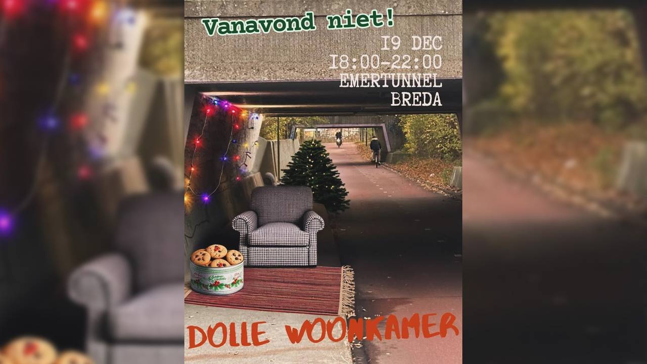 De Dolle woonkamer zoals die vrijdag in Breda eruit gaat zien.