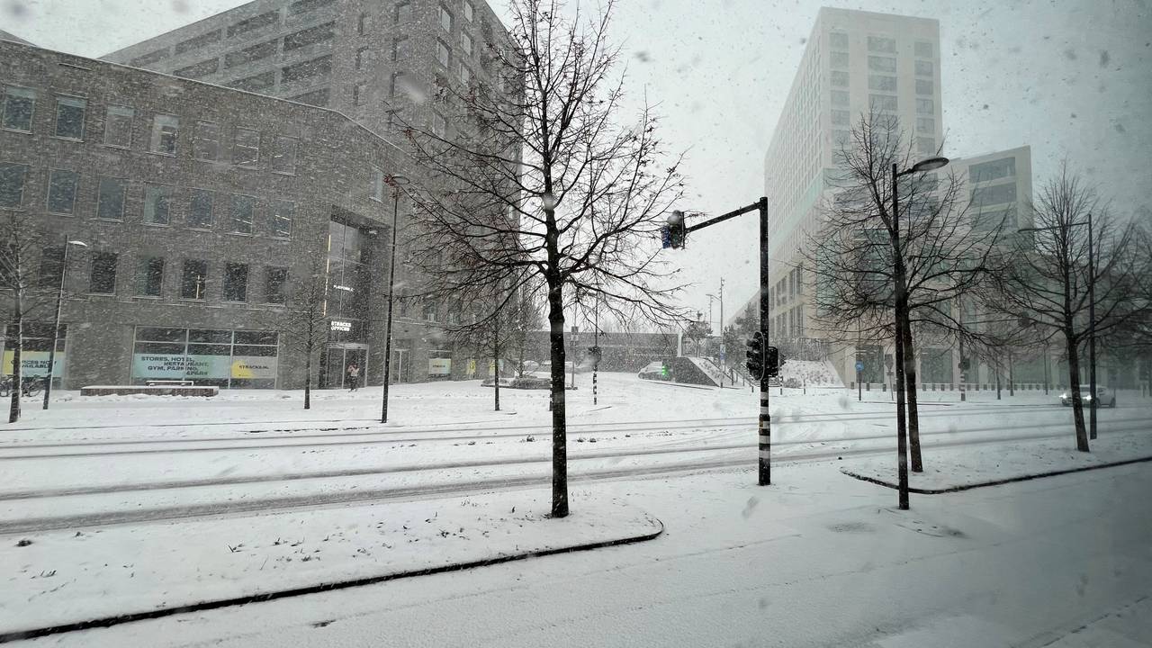 Sneeuwbui in Breda (foto: Henk Voermans).