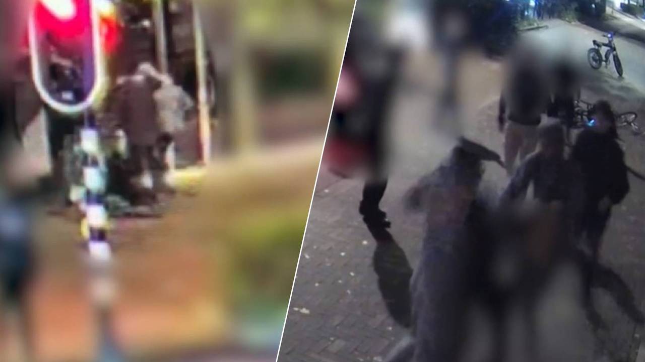 Een groep van vier à vijf mannen valt de 25 jarige fietser aan op de schouwburgring in Tilburg (Foto: Omroep Brabant /Politie.