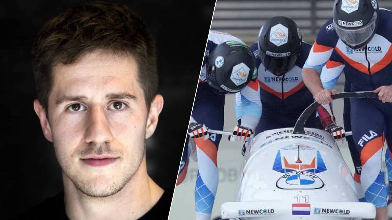 Links: Bobsleeër Stephan Huis in 'T Veld uit Bergen op Zoom. Rechts: De gebroerders Franjic bij een eerdere wedstrijd (Foto: ANP / Ramon van Flymmen / Omroep Brabant.)