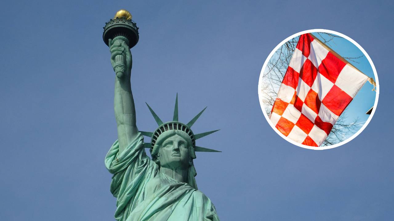 Het vrijheidsbeeld met Brabantse vlag (foto: Pexels))