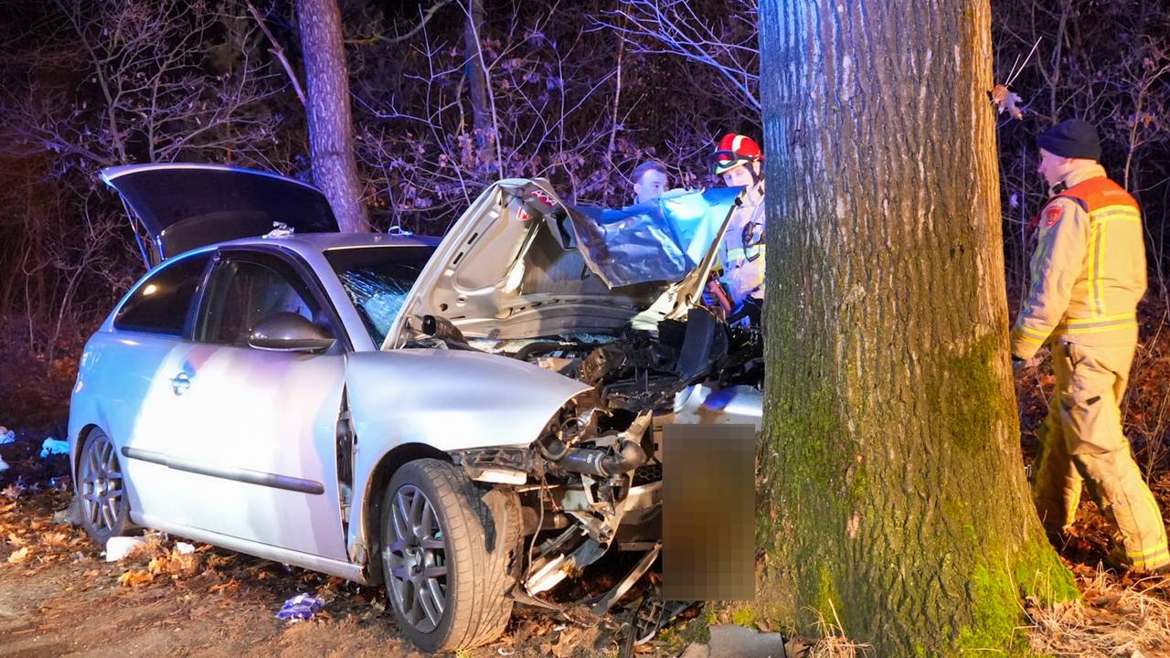 Man gewond nadat hij met auto van de weg raakt en op boom botst