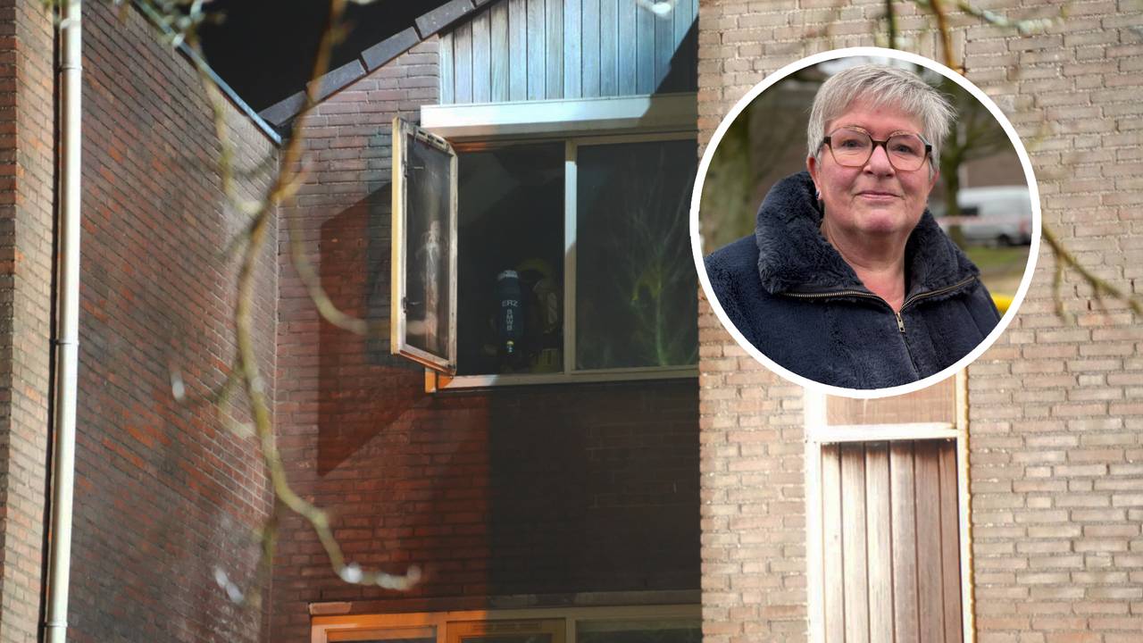 Hanny ten Thije zag vanuit haar slaapkamerraam een steekvlam komen uit het brandende appartementen in de Diederikhof. Later werd er explosief materiaal gevonden (foto: Wilco Zonneveld).