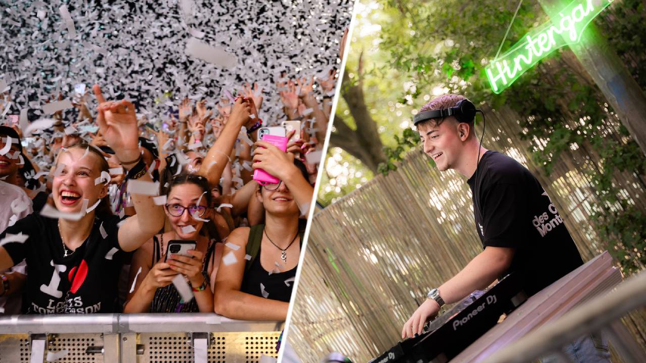 Sem van Speek stond niet eerder op een groot podium (foto: privé, foto rechts: fans van Martin Garrix bij optreden (ANP).