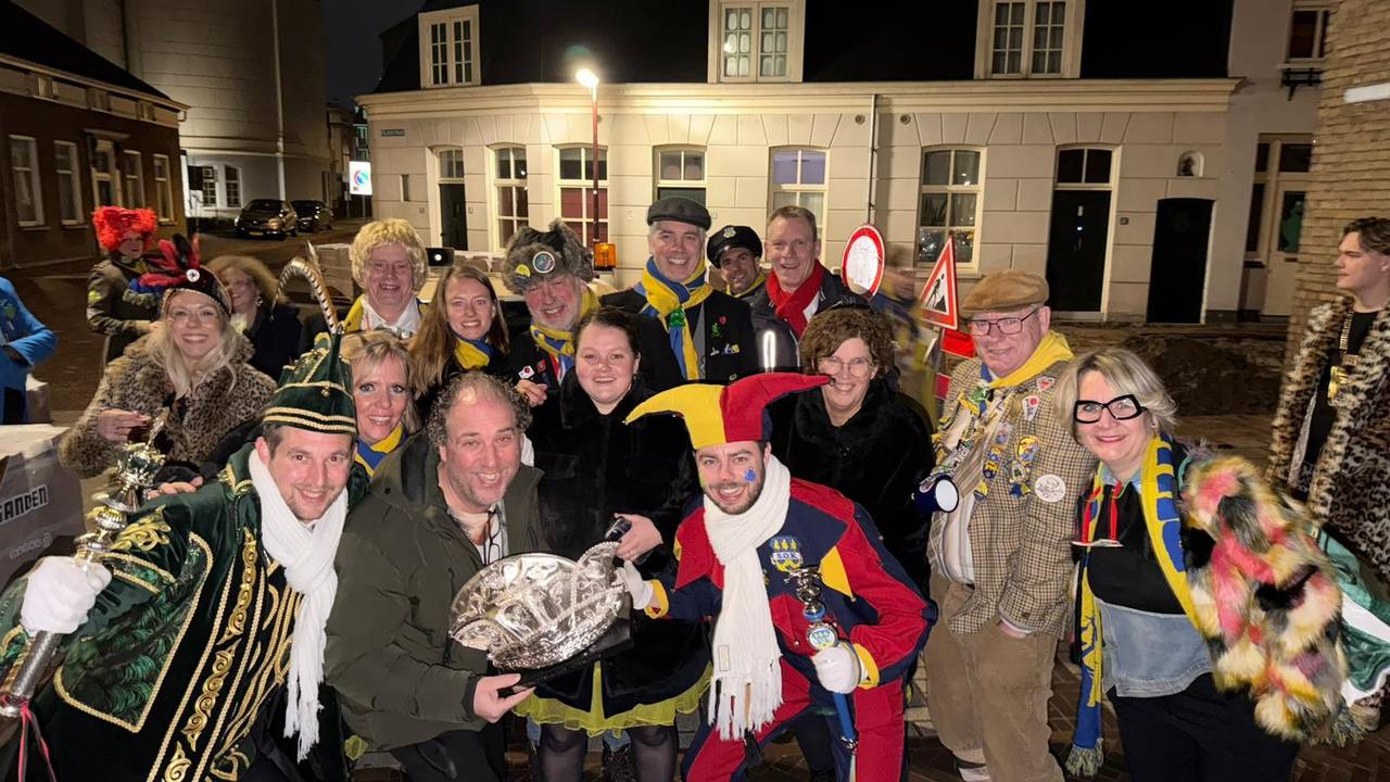 Winnaar Joep de Wildt werd in de nacht onthaald door de Prins en zijn gevolg (foto: privécollectie)