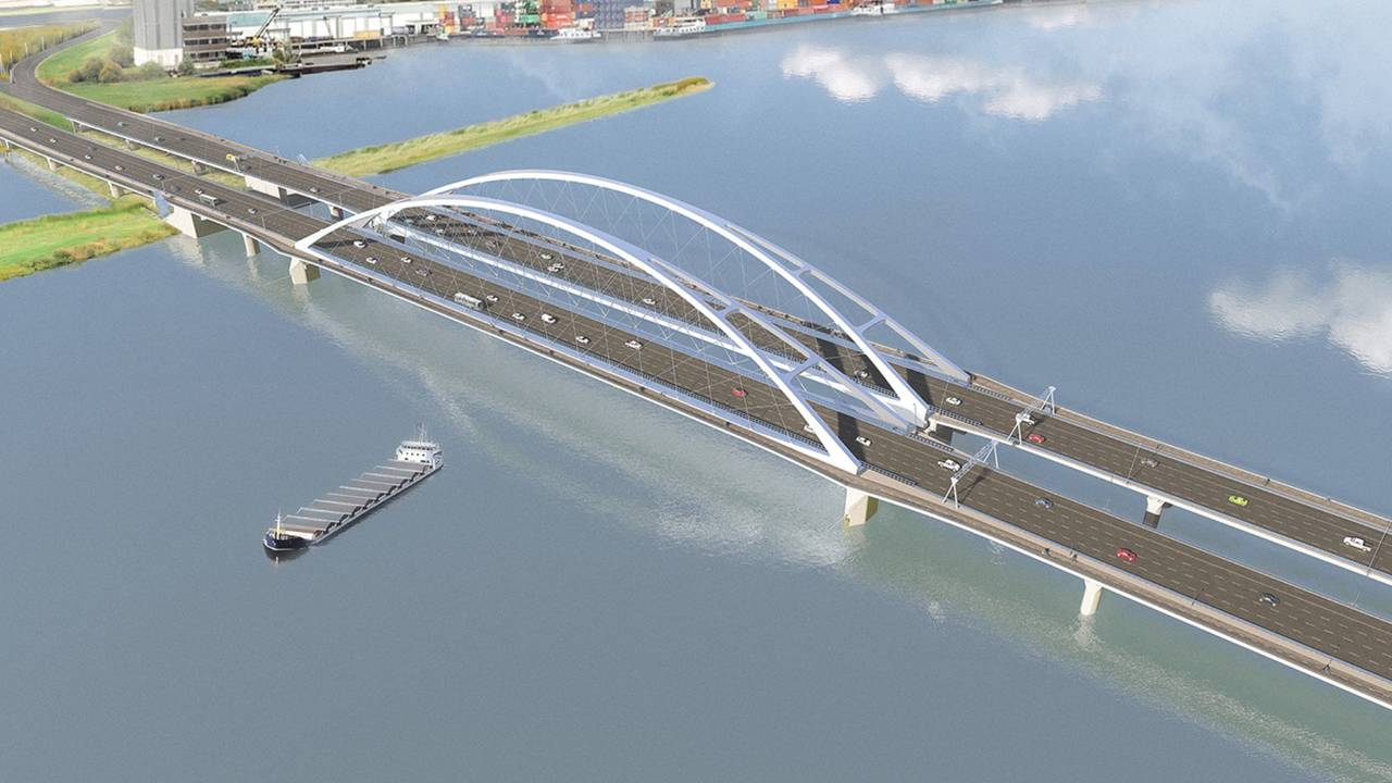 Een impressie van de nieuwe Merwedebrug (foto: Rijkswaterstaat)