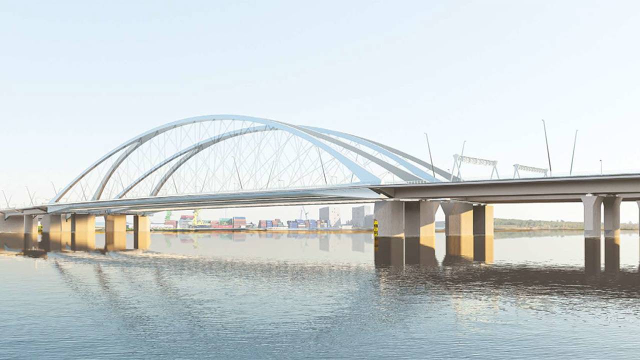 Een impressie van de nieuwe Merwedebrug (foto: Rijkswaterstaat).