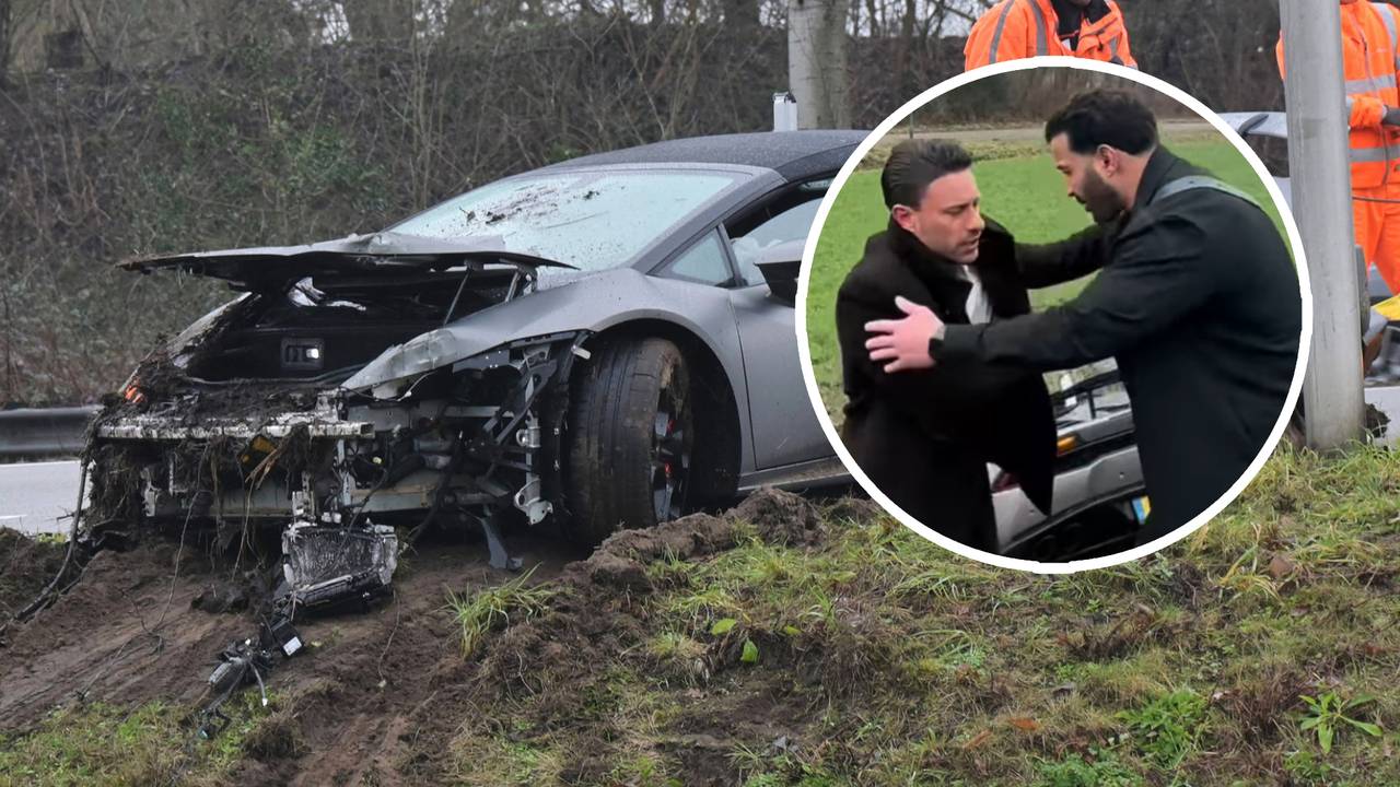 Lamborghini van miljonair gecrasht, eigenaar maakt meteen een filmpje
