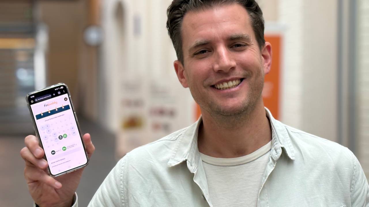 Jeffrey van Dam met de app FinBuddy