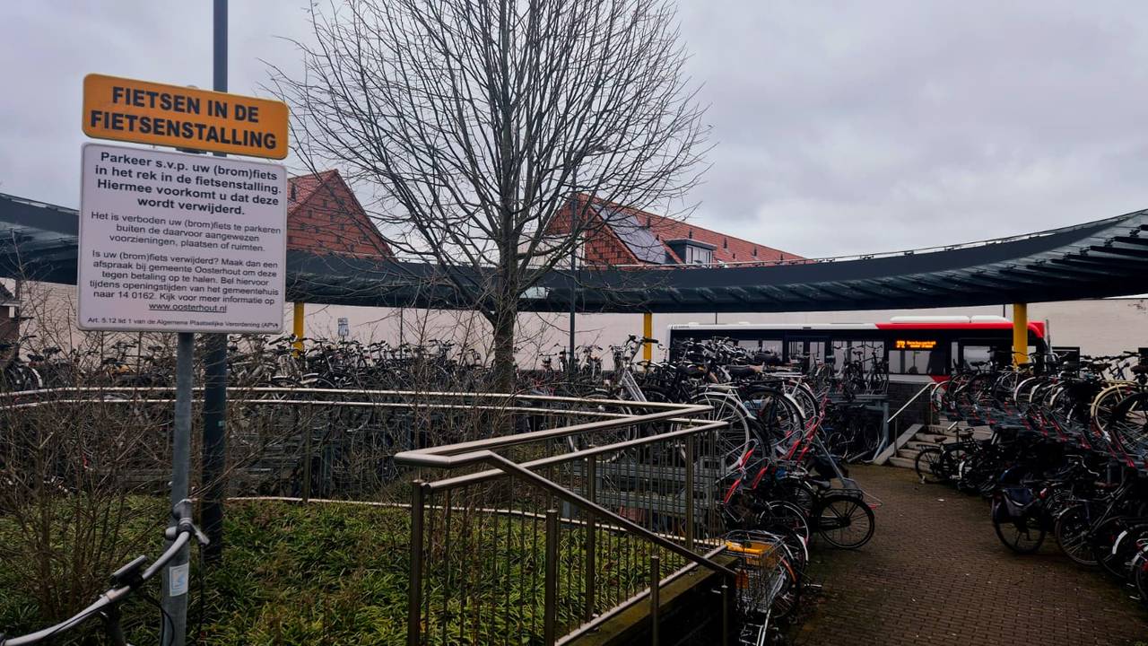 De fietsenstalling bij het busstation in Oosterhout (foto: Niek de Bruijn)