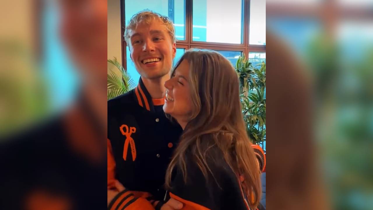 Friso Emons werd in Milaan verrast door zijn vriendin. (Foto: Instagram TeamNL.)