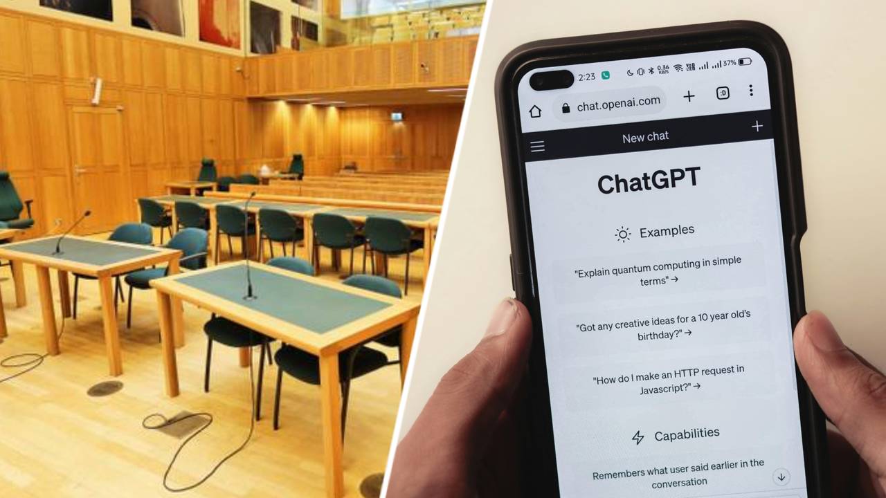 AI in de rechtbank (foto's: Karin Kamp en Pexels).