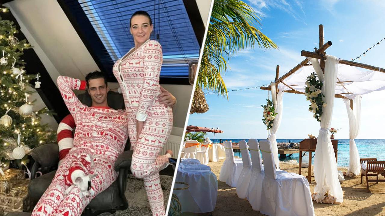 Trouwen op het strand bij Karakter Curaçao (foto's: Instagram Janice Fronimakis/Karakter Curaçao).