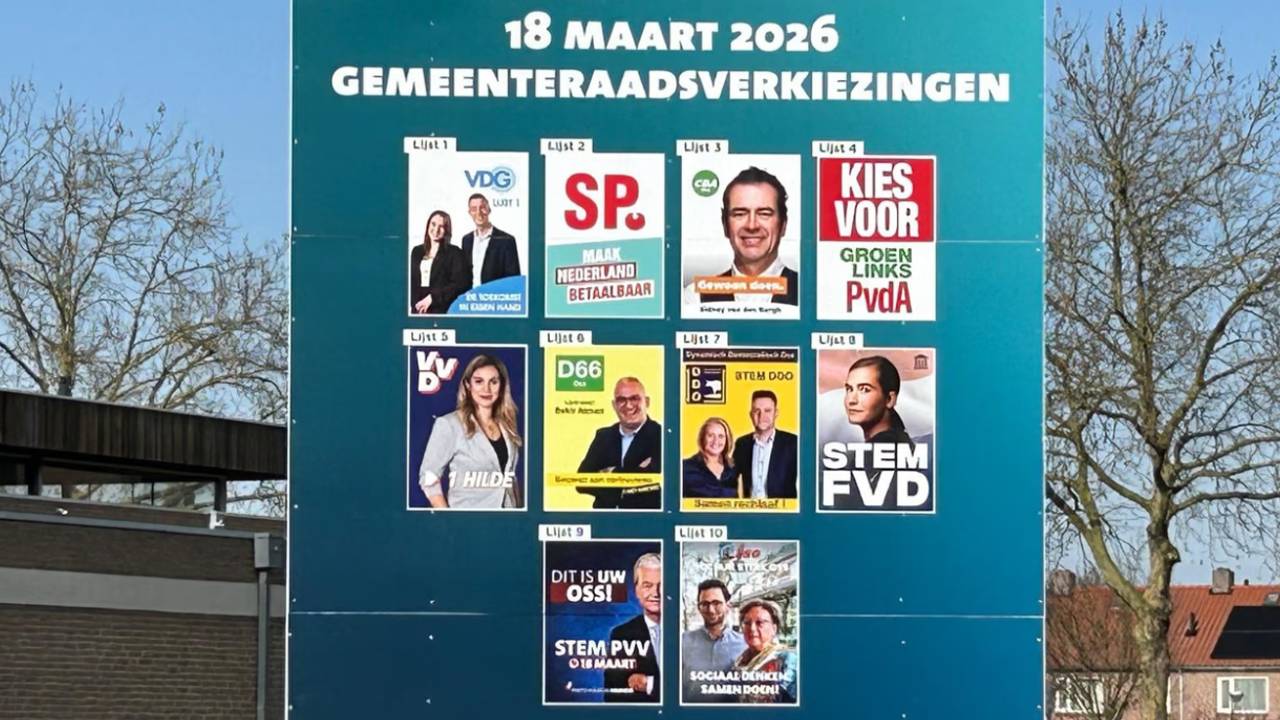 PVV is lijst 10 in de gemeente Oss, SSO lijst 9. Maar op de borden zijn de lijstnummers verwisseld.