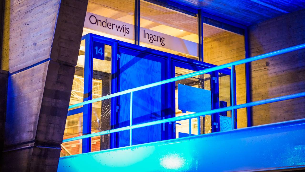 Ingeslagen ruiten bij TU/e (foto: SQ Vision).