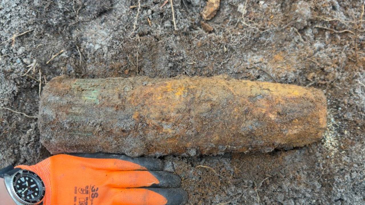 Wesley vond een brisantgranaat (foto: Wesley van Vliet).