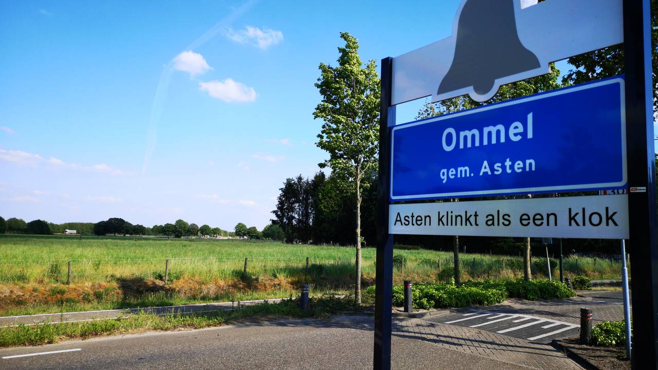 Het plaatsnaambord van Ommel, in gemeente Asten (archieffoto).