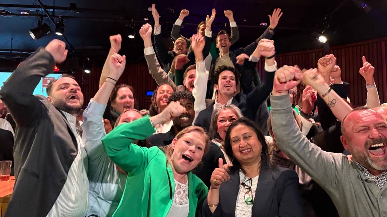 D66 in Den Bosch wint (foto: Omroep Brabant).