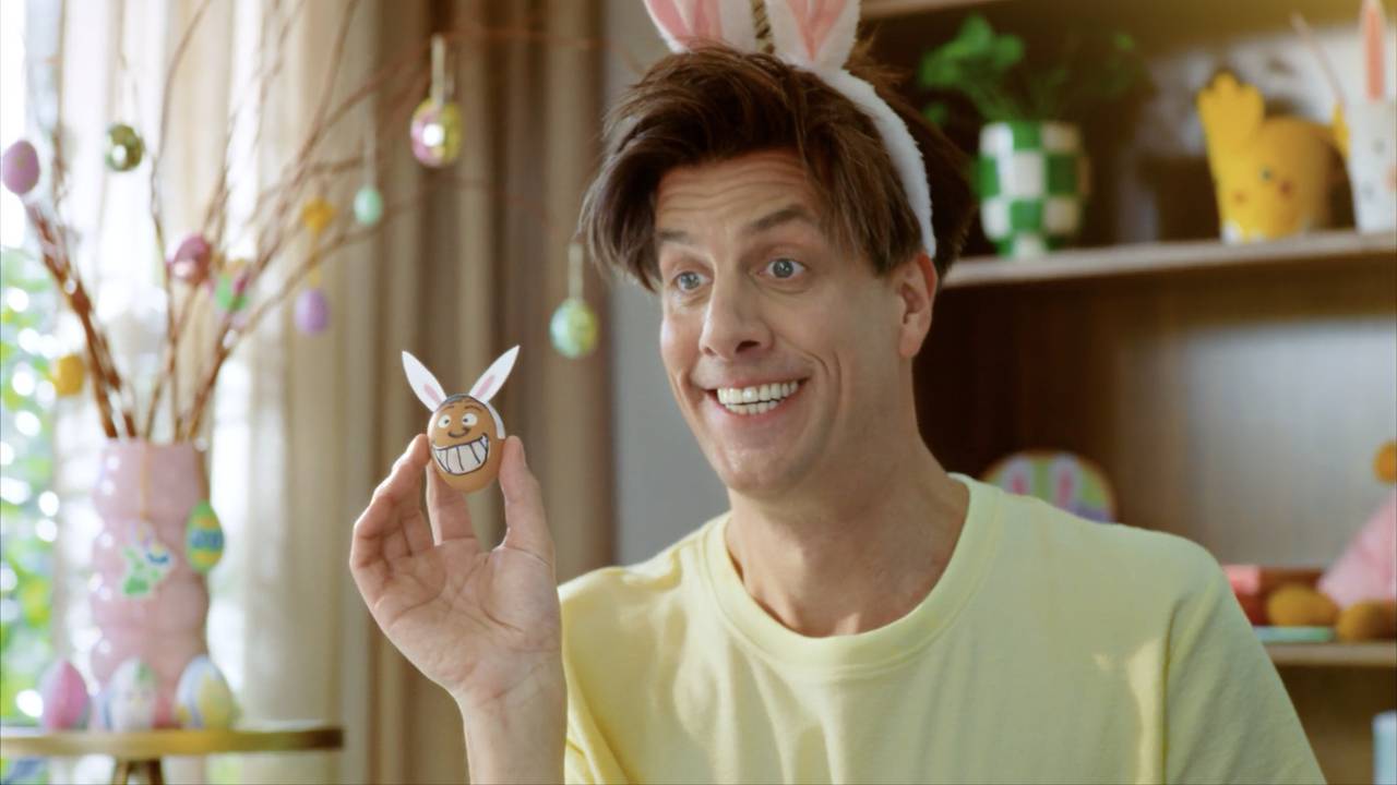 De eerste Jumbo-reclame met Rob Kemps staat in het teken van pasen (foto: Jumbo).