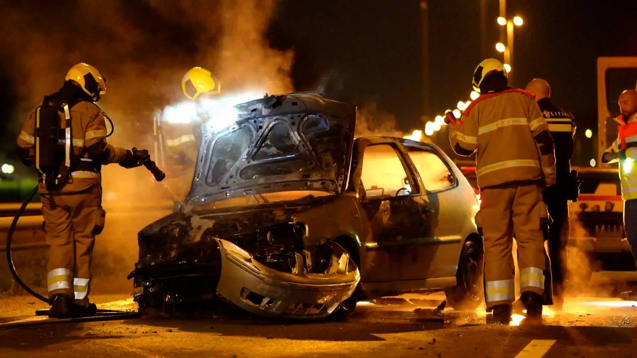 Auto crasht op A59 in Heesch, bestuurder rent de bosjes in