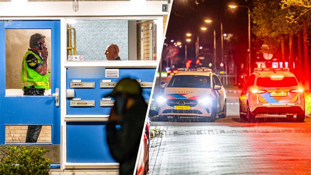 In de avond werd nog onderzoek gedaan in het huis (foto: Lucas Lammers / Persbureau Heitink).