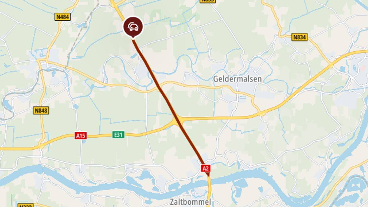 Ongeluk op de A2 zorgt voor vertraging richting Den Bosch