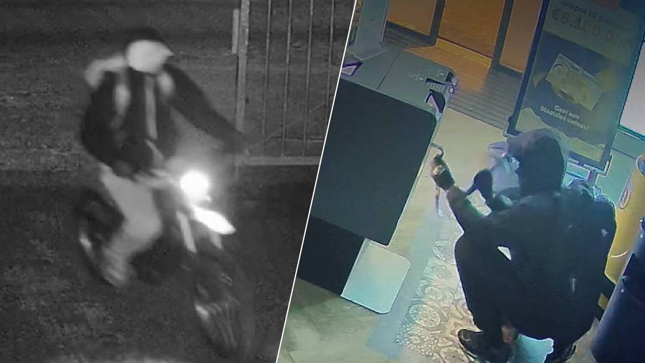 De bewakingsbeelden van de inbreker. (Foto: Politie Oost-Brabant.)