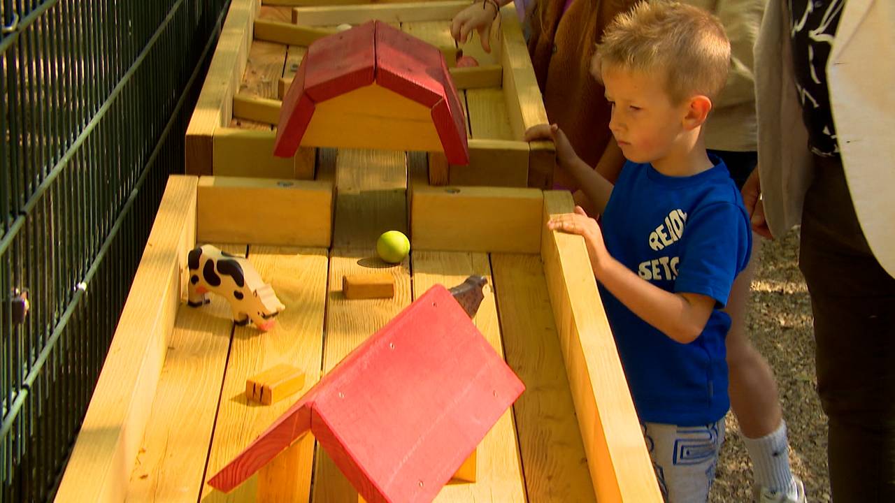 Gigantische knikkerbaan geopend bij kinderboerderij