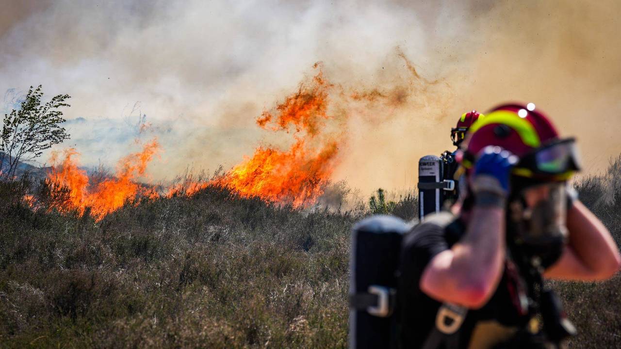 De vuurzee op de Oirschotse Heide (foto: Persbureau Heitink).