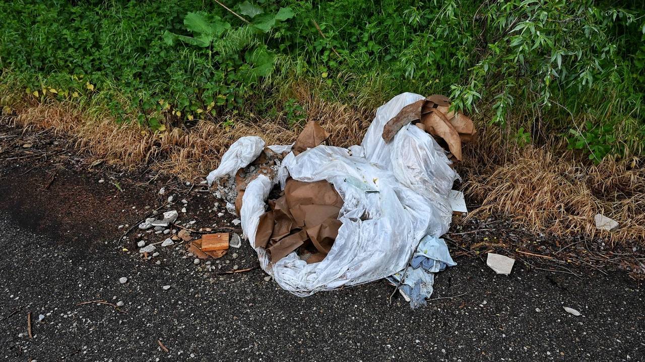 'Complete badkamer' gedumpt naar de A65 (foto: Toby de Kort/Persbureau Heitink).