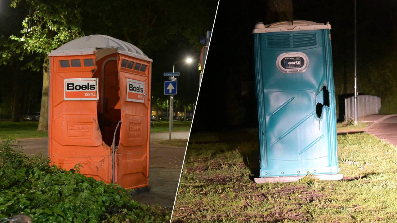 Twee mobiele toiletten vliegen in brand tijdens een nacht in Breda