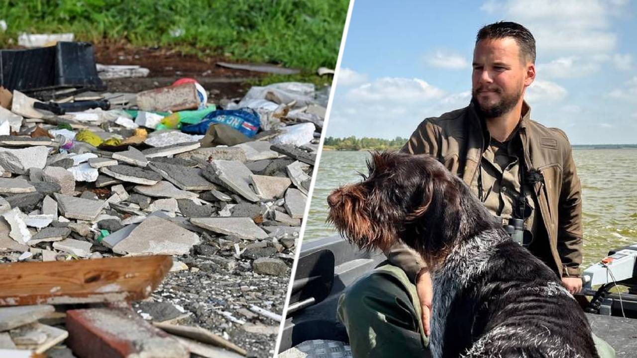 Boswachter Erik de Jonge ziet bijna dagelijks afvaldumpingen in zijn gebied (foto's: Persbureau Heitink / privéfoto).