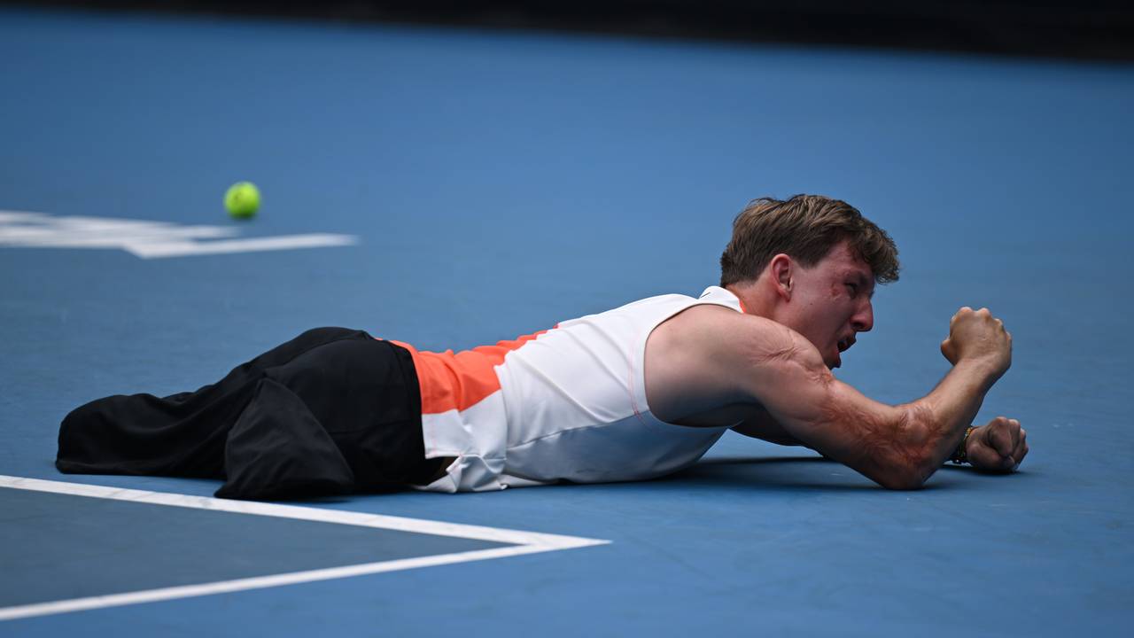 Vreugde bij Niels Vink na het winnen van de Australian Open (foto: EPA/Joel Carrett).